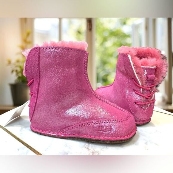 UGG Infant Baby Toddler Winter Boo Crib Shearling Boots Size 6/7 L 18-24 Months - Picture 13 of 14